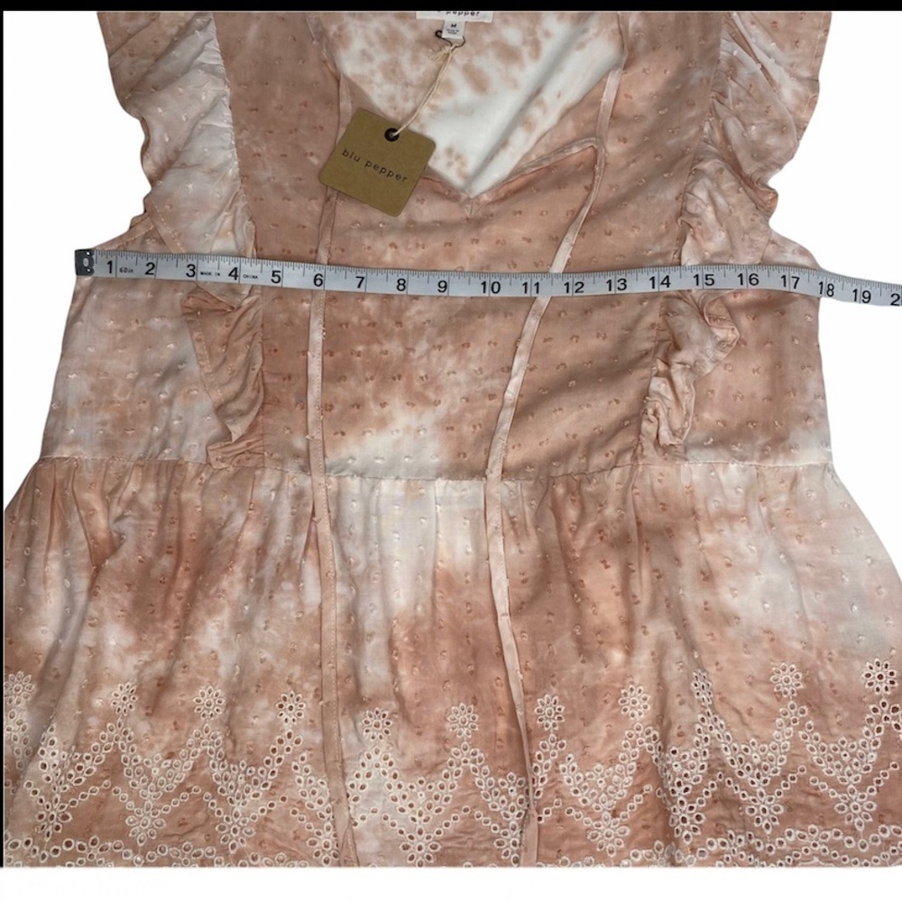 New with tags Blu Pepper embroidered tie dye top - Picture 6 of 11
